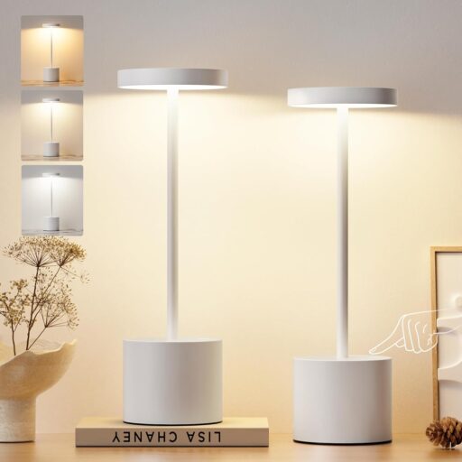 Metallic Cordless Table Lamp - Set of 2