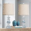Blue Vintage Farmhouse Bedside Lamps