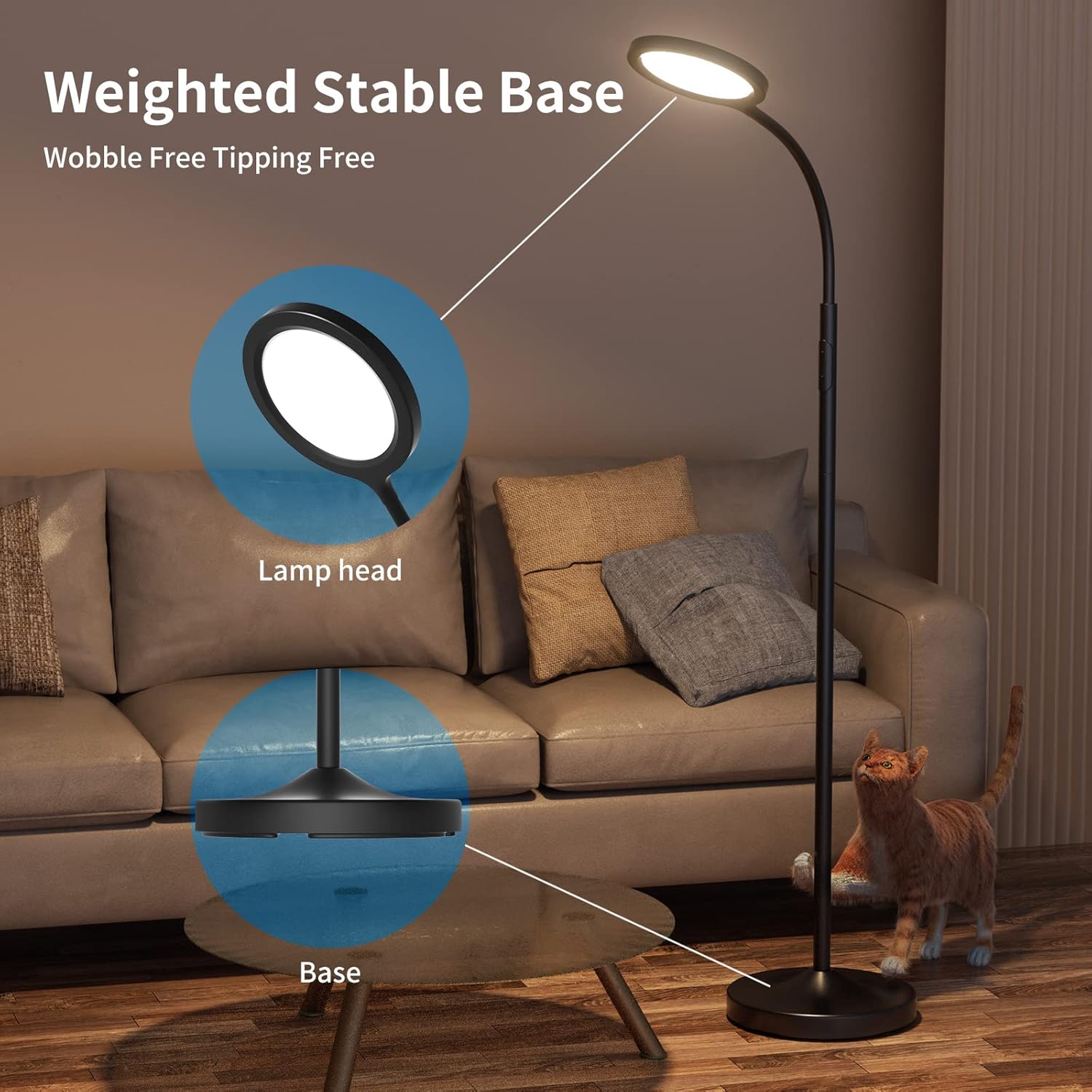 Dimmable LED Floor Lamp Black - Image 4