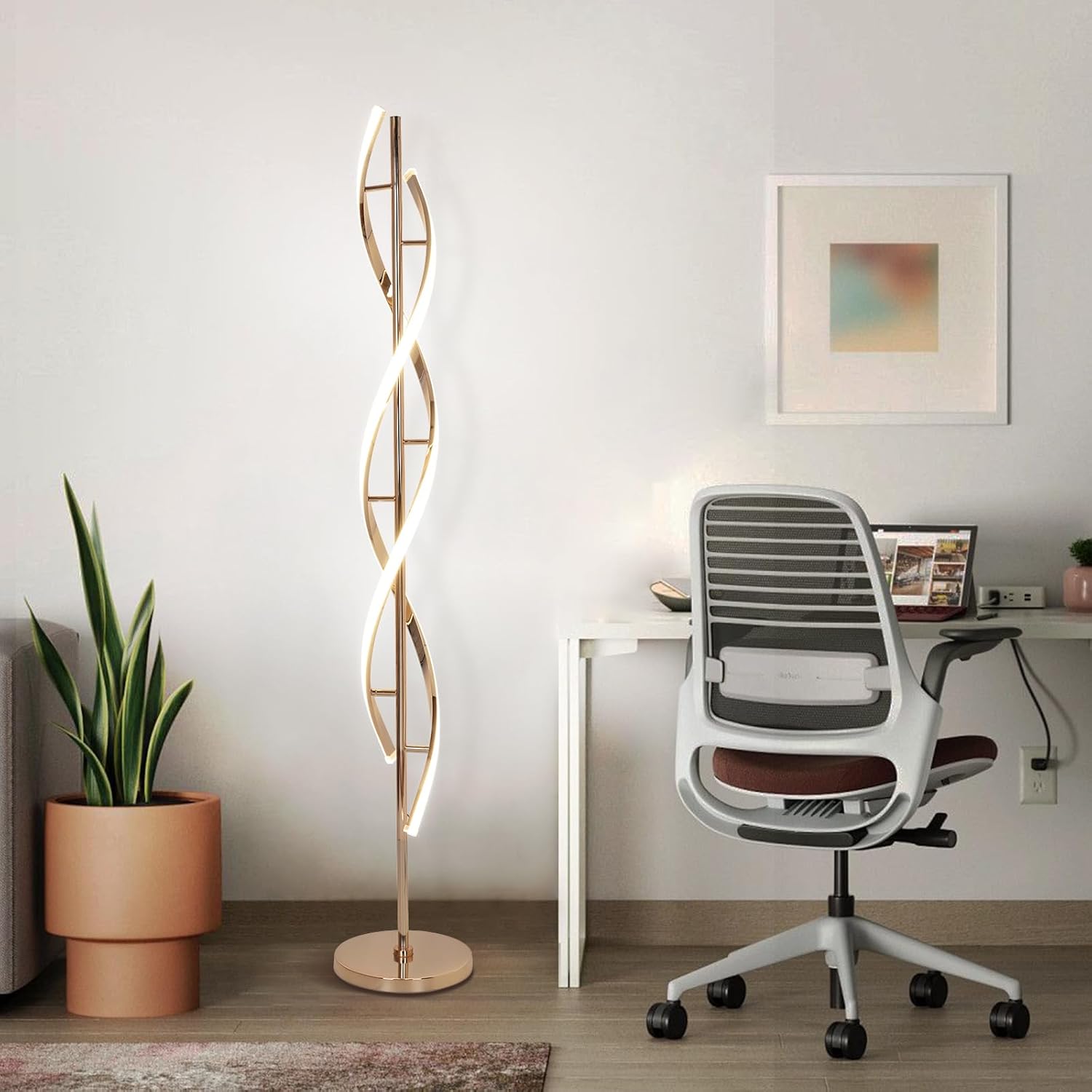 Gold LED Dimmable Spiral Lamp - Image 5