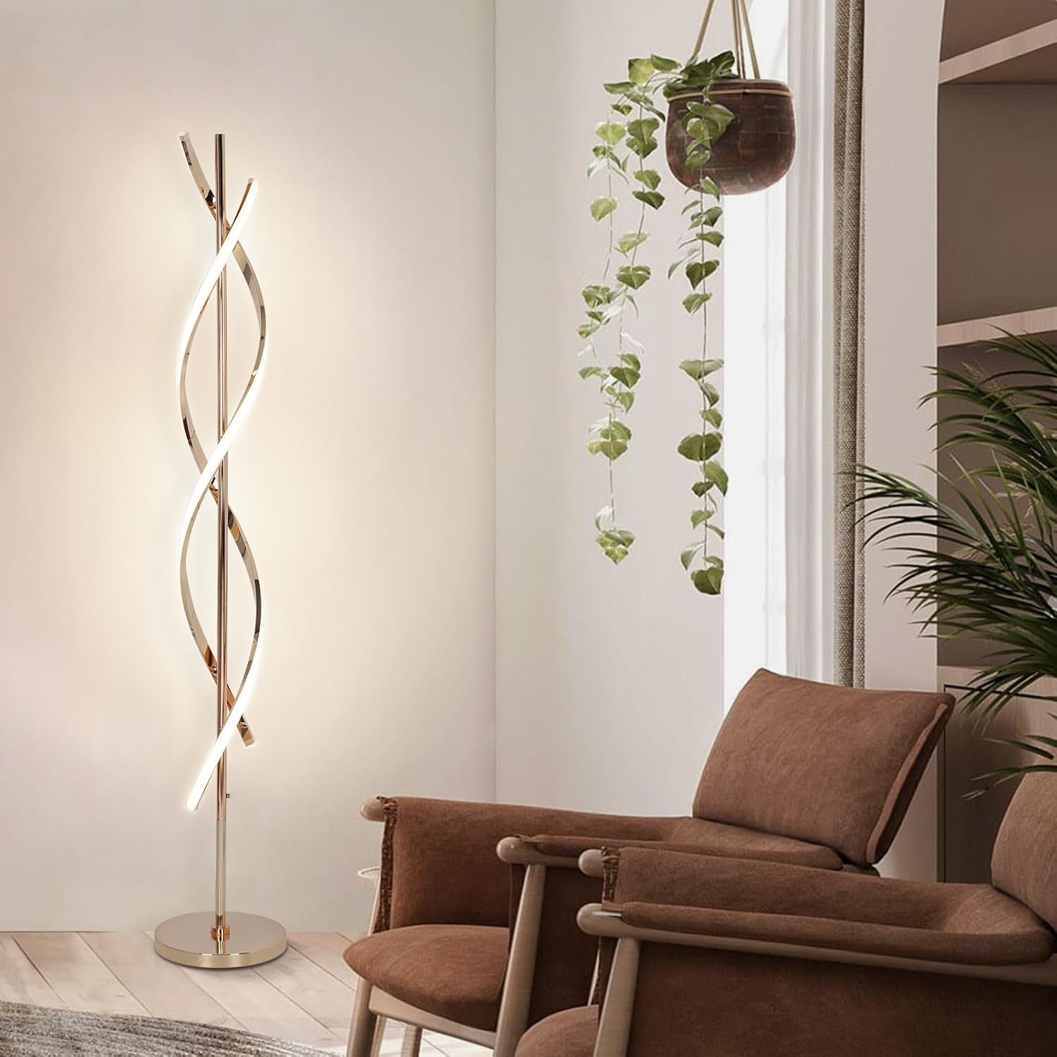 Gold LED Dimmable Spiral Lamp - Image 2
