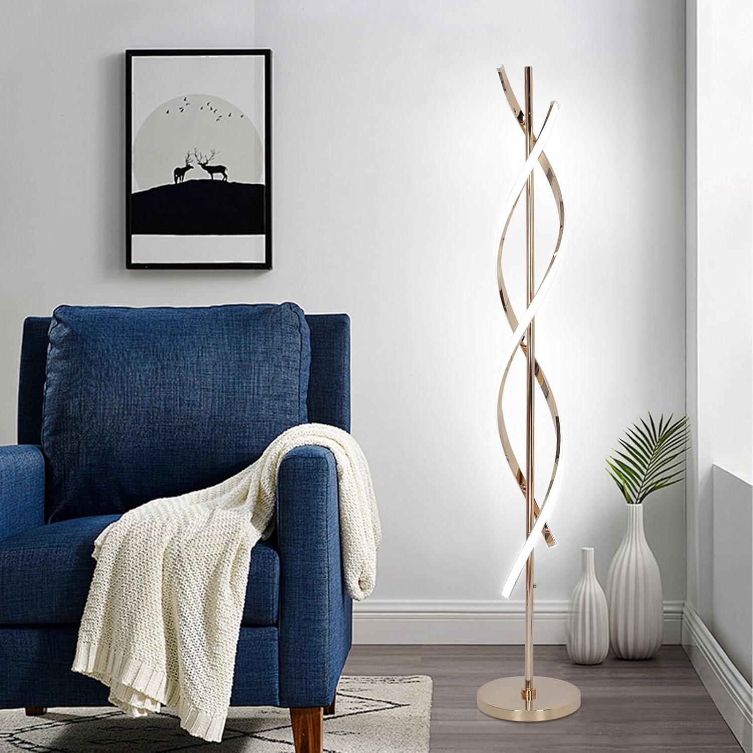 Gold LED Dimmable Spiral Lamp - Image 3
