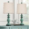 Green Vintage Farmhouse Bedside Lamps