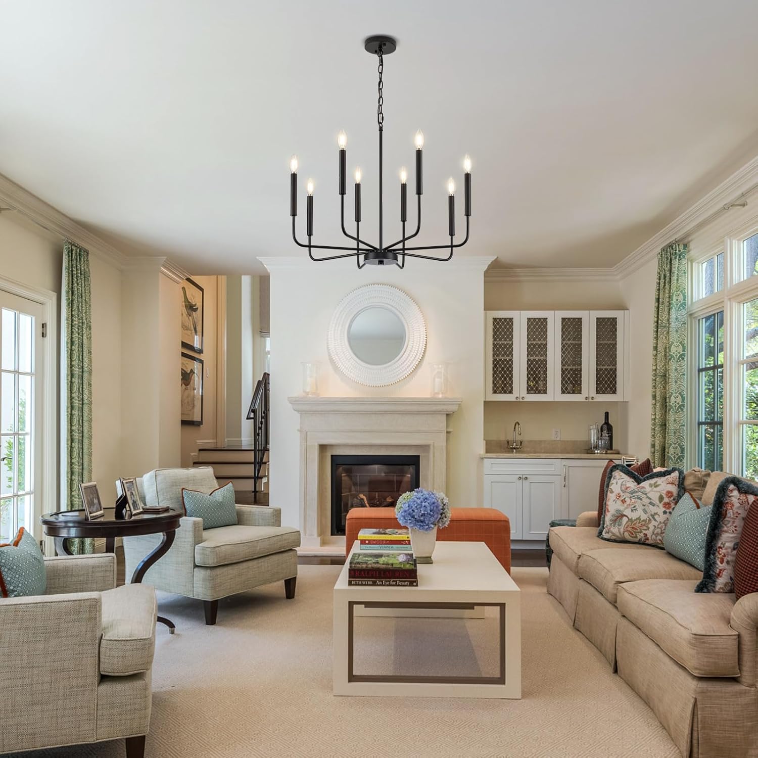 Modern Black Farmhouse Chandelier - Image 4