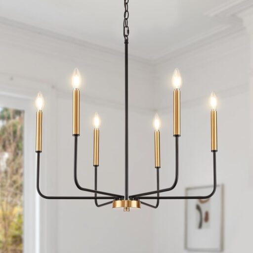 Modern Black & Gold Farmhouse Chandelier