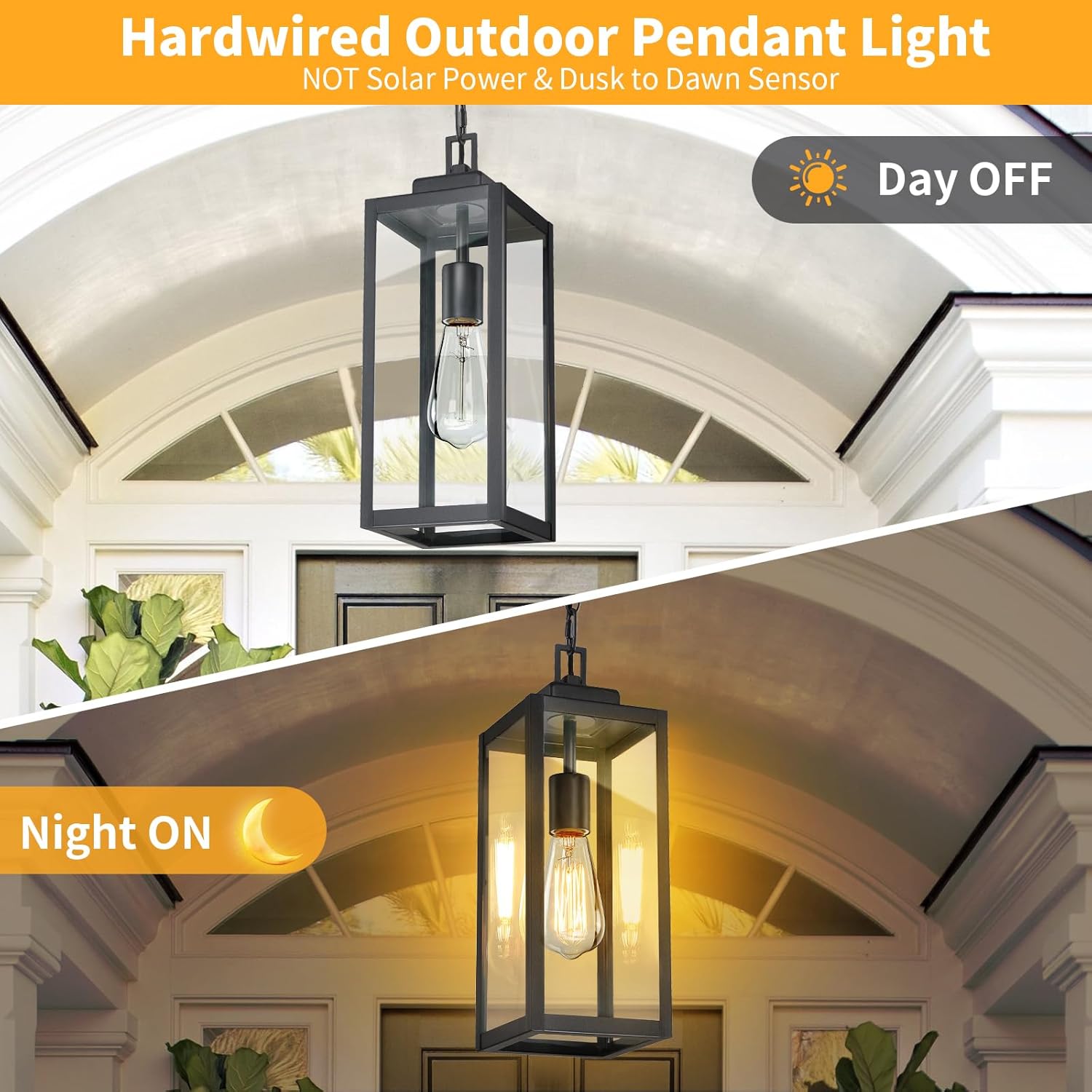 Modern Black Outdoor Pendant Light - Image 5