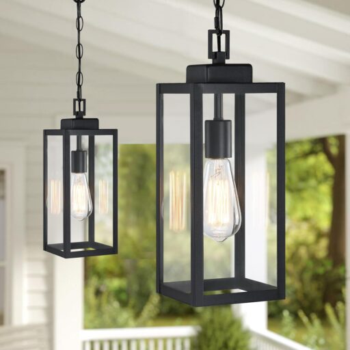 Modern Black Outdoor Pendant Light