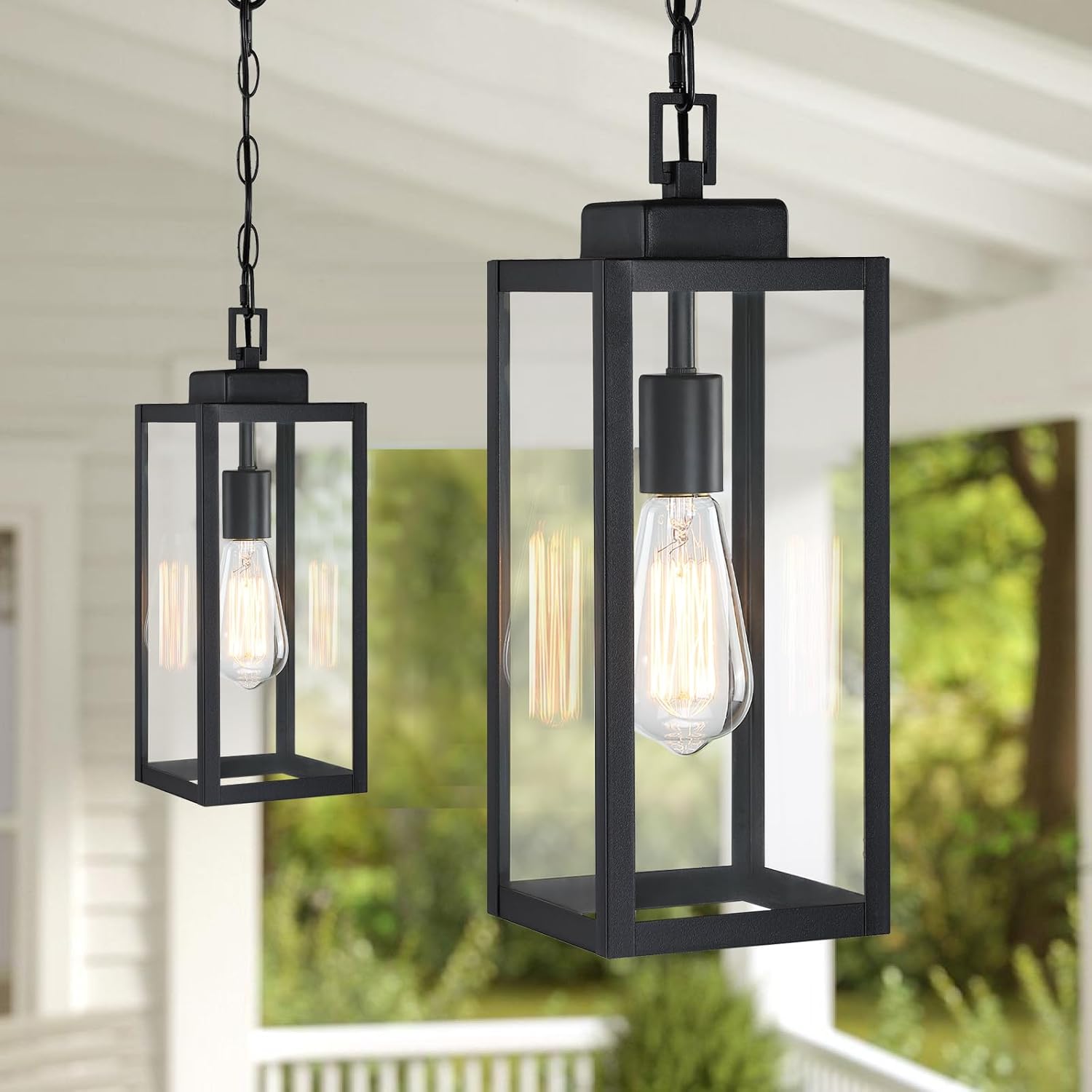 Modern Black Outdoor Pendant Light