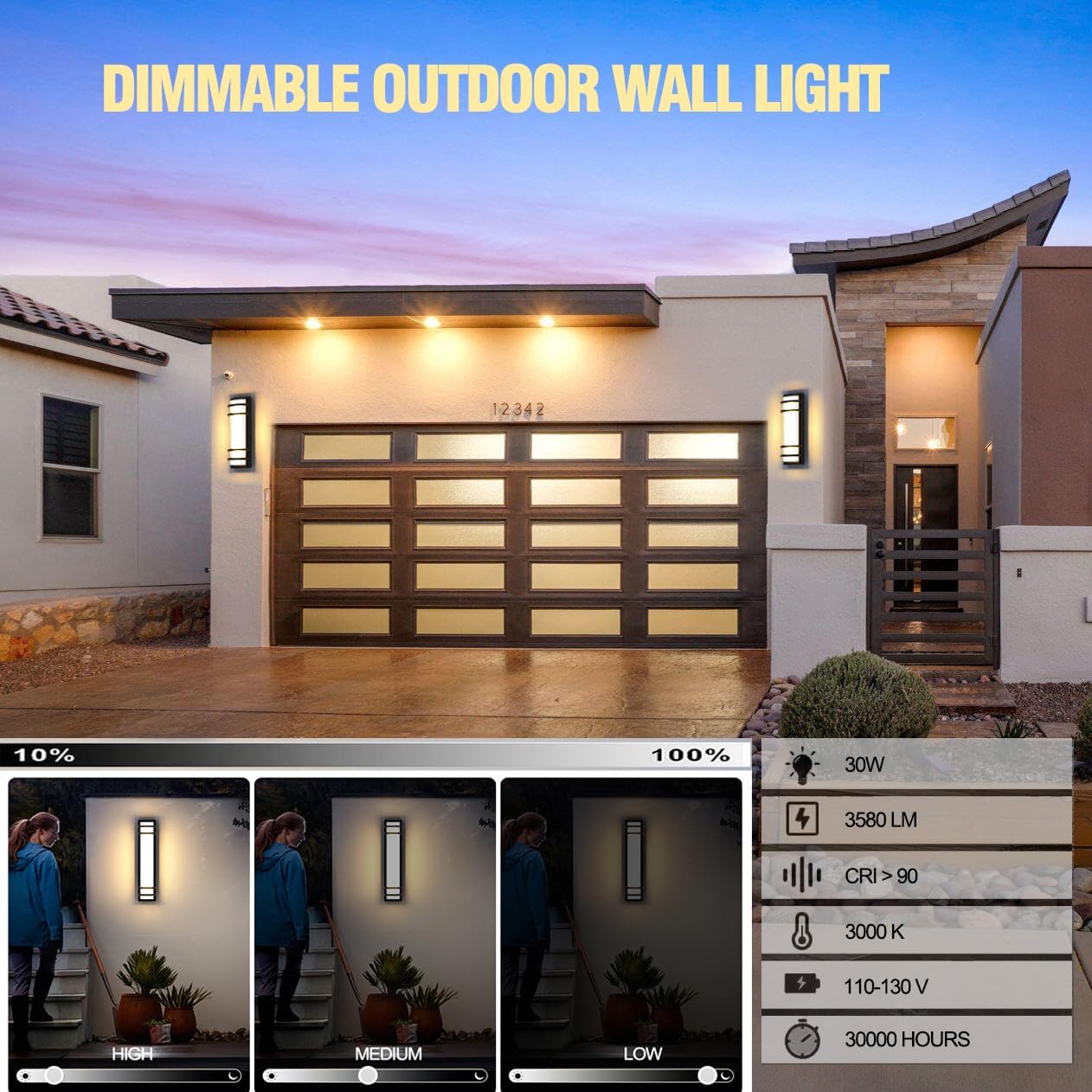 16" Patio Wall Light Set - Image 4