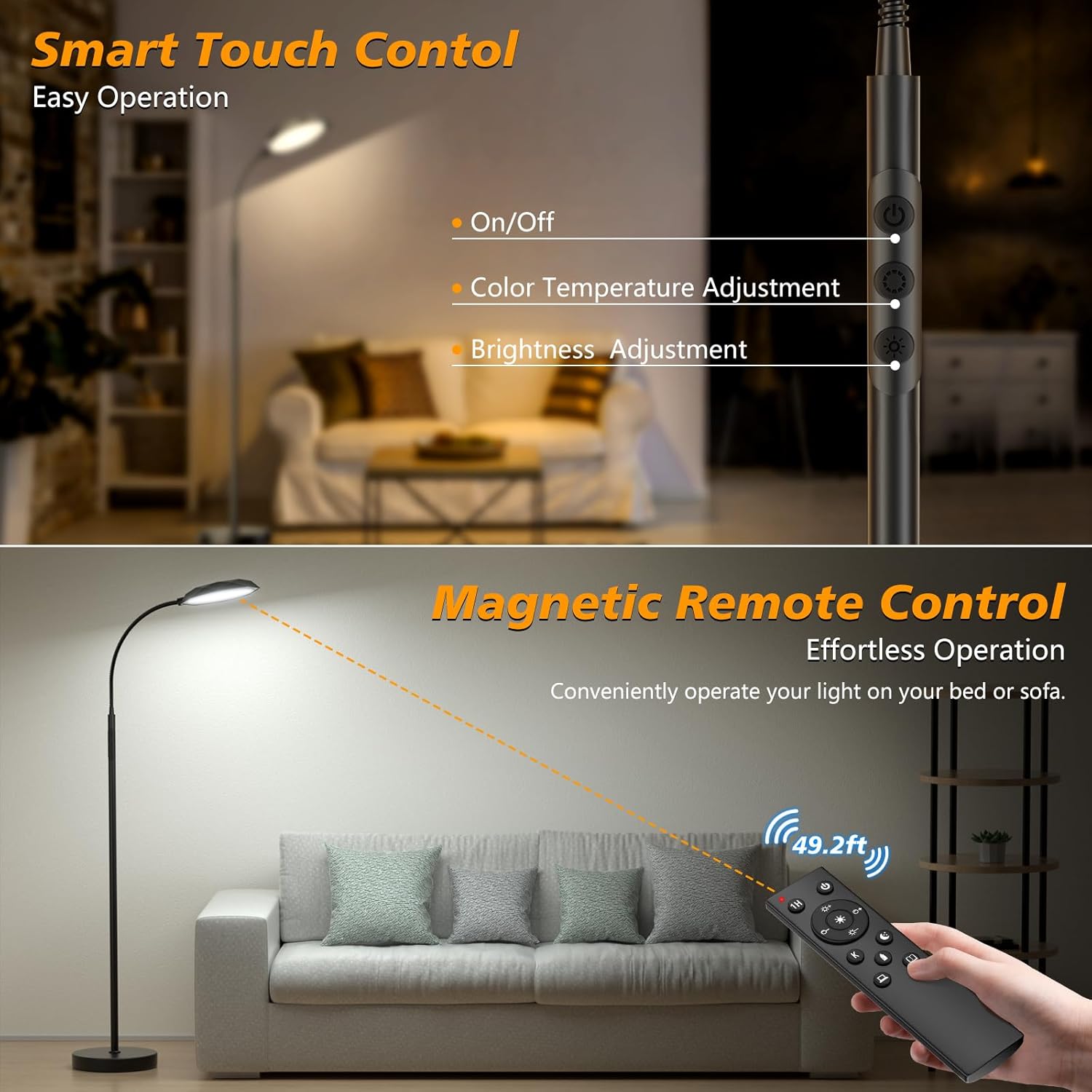 18W LED Floor Lamp with Dimmer - Image 4