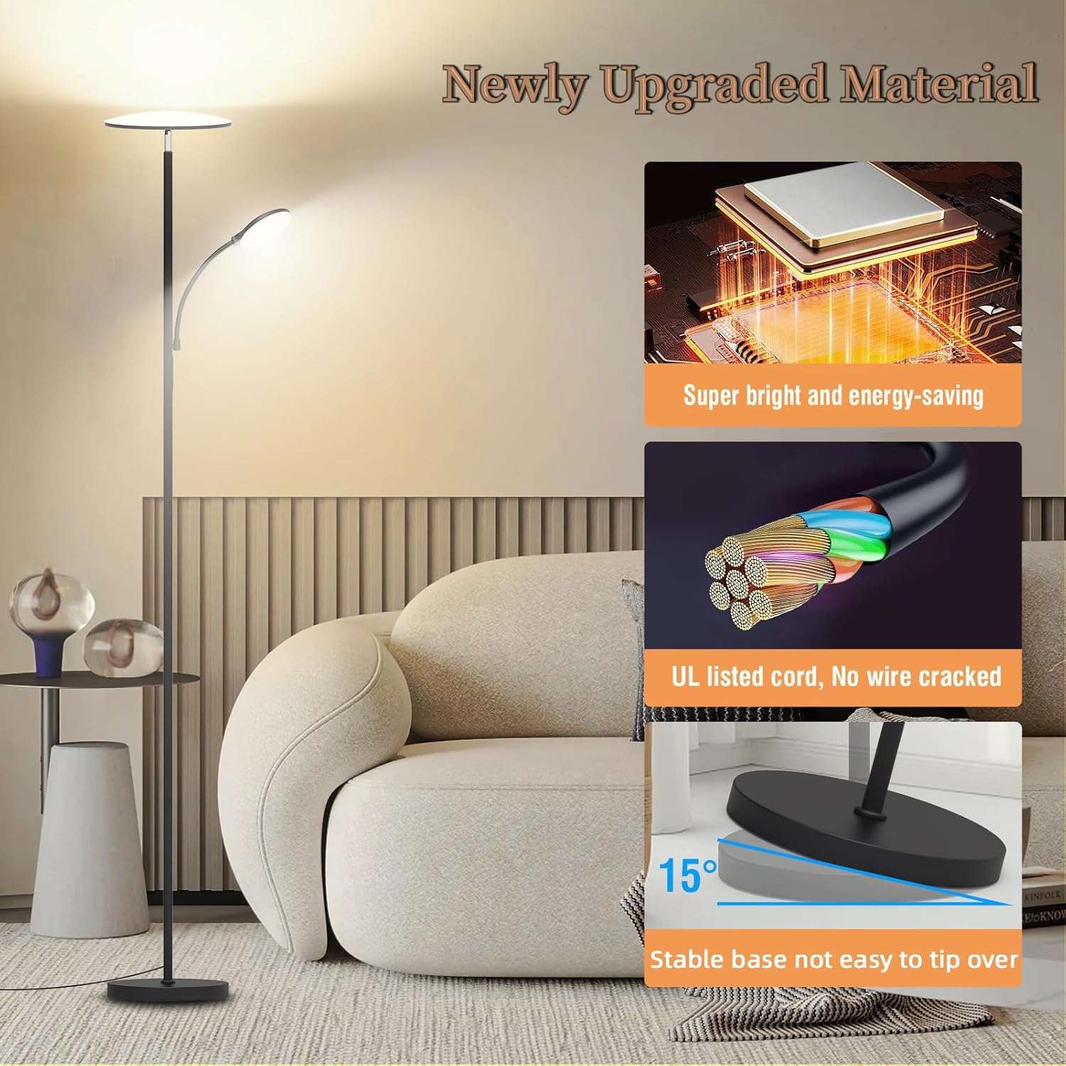 42W LED Floor Lamp with Remote - Image 2