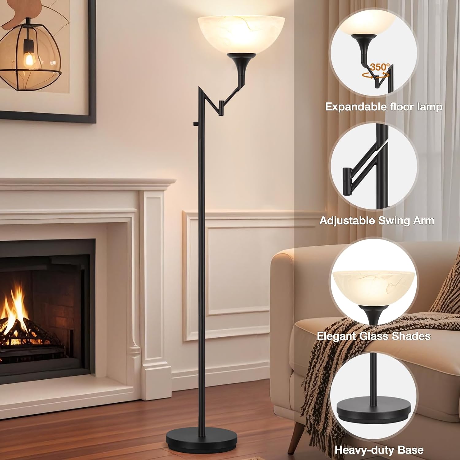 Adjustable Floor Lamp with Reading Arm - Image 3