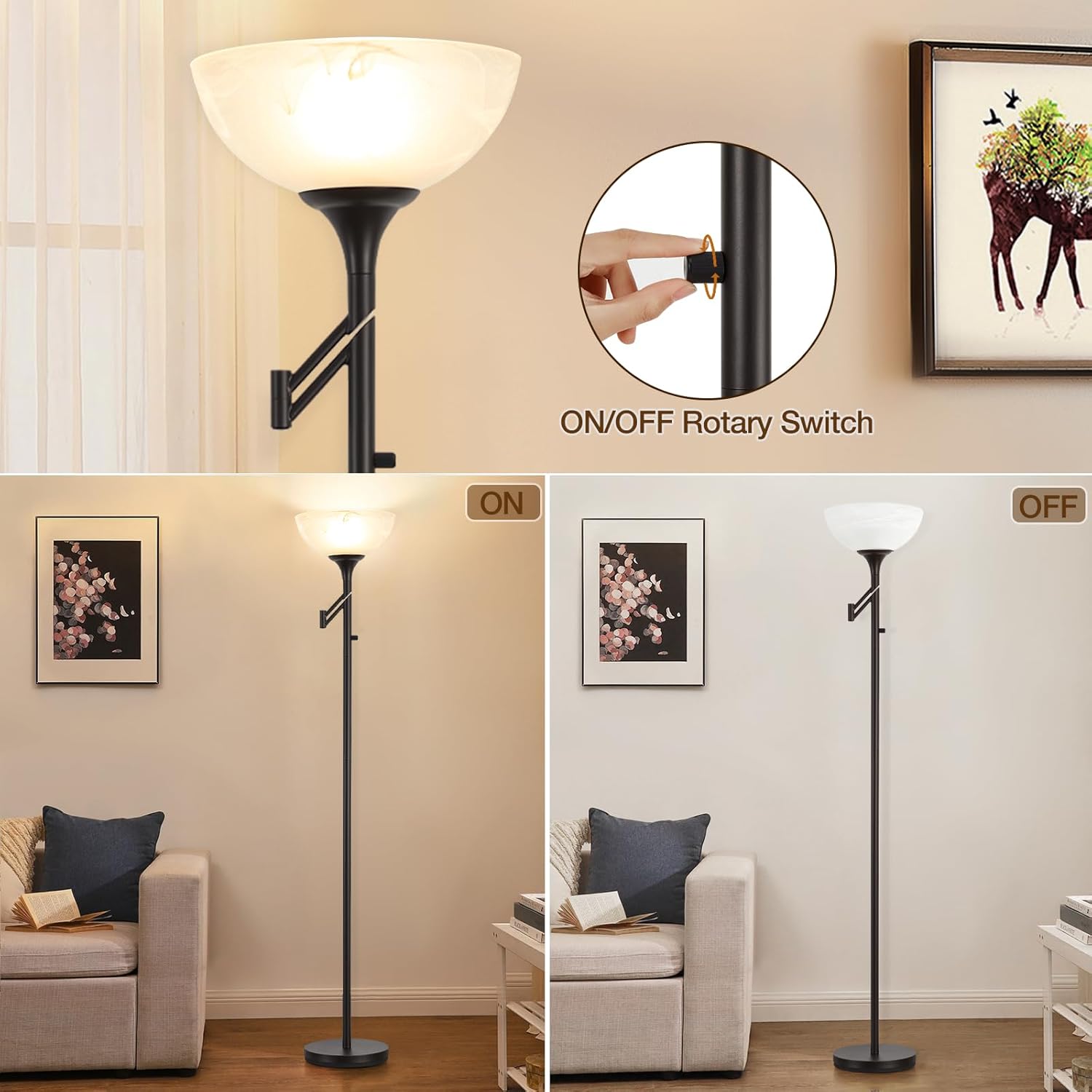 Adjustable Floor Lamp with Reading Arm - Image 4