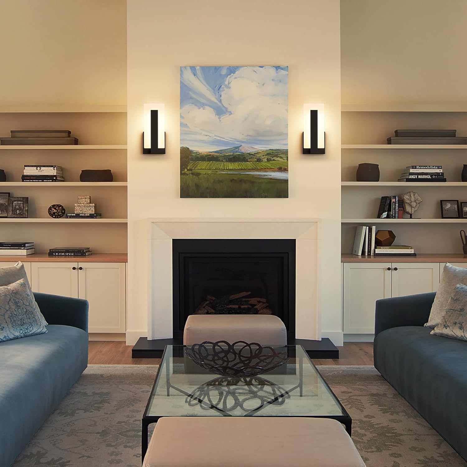 Black LED Wall Light Set - Image 2