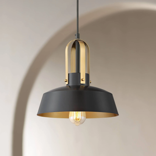 Black Brass 12" Mini Pendant