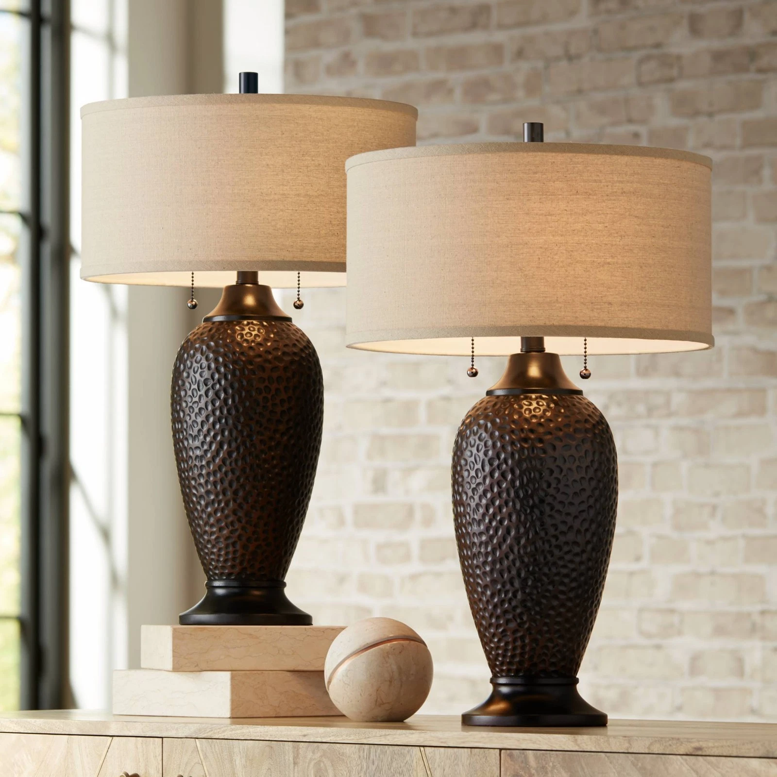 Farmhouse Table Lamps Set