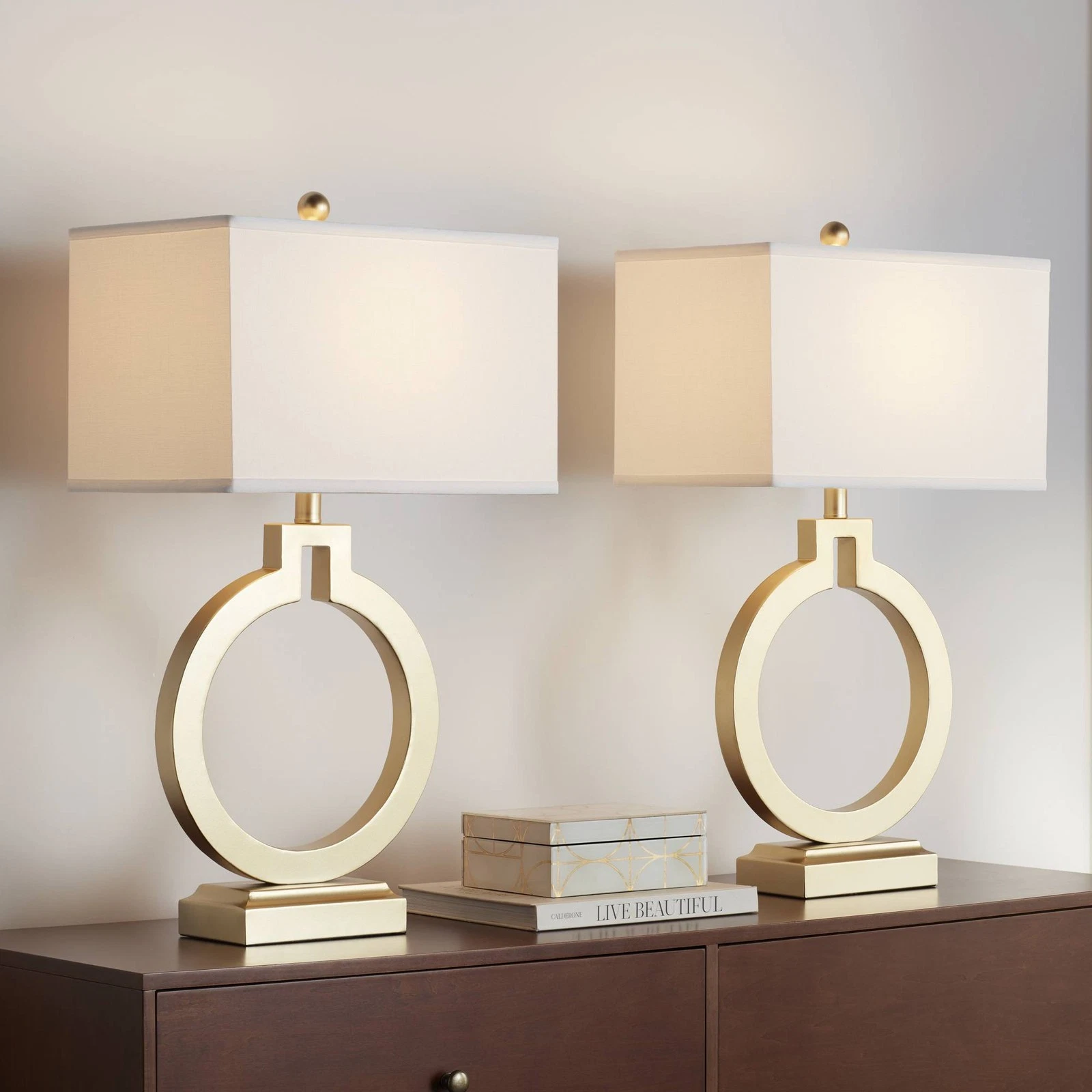 Gold USB Table Lamps Set