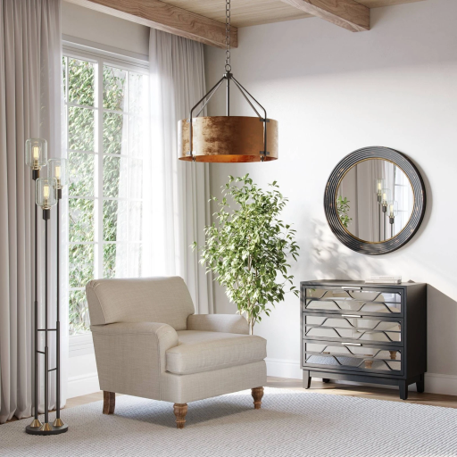Alternative view of Julian Bronze Industrial Pendant Chandelier