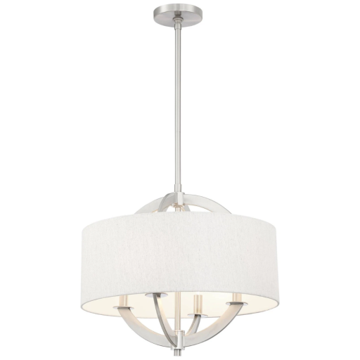 Alternative view of Nickel Drum Pendant Chandelier Light