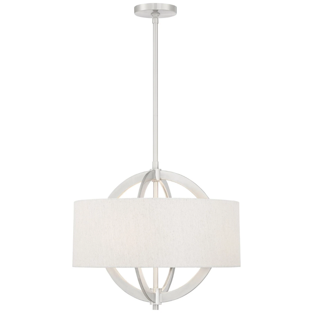 Nickel Drum Pendant Chandelier Light - Image 4