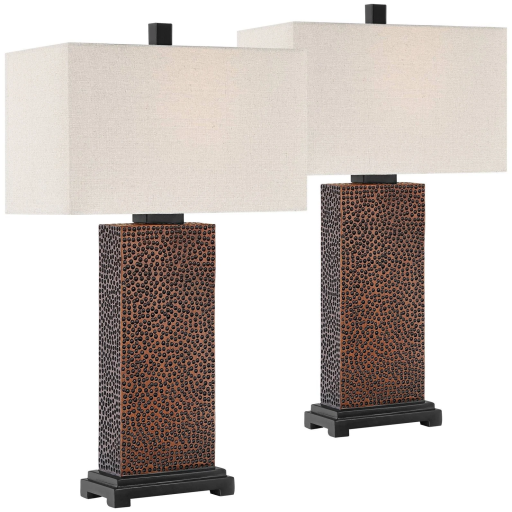 Alternative view of Rustic Bronze Farmhouse Lamp Set