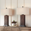 Rustic Bronze Farmhouse Lamp Set