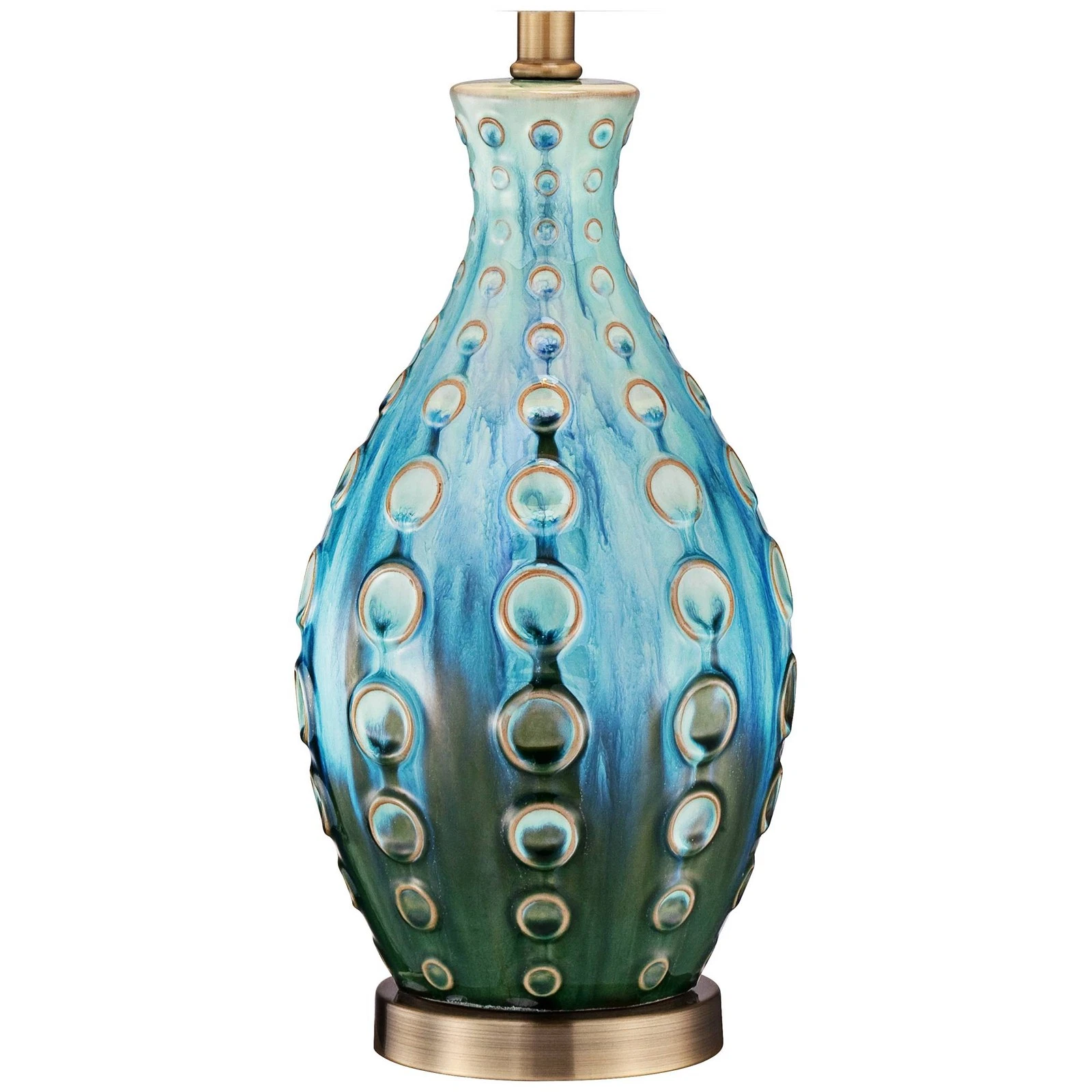 Teal Ceramic MCM Lamp Set - Image 3